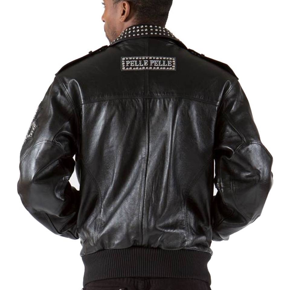 Classic Pelle Pelle Men Black Biker Leather Jacket