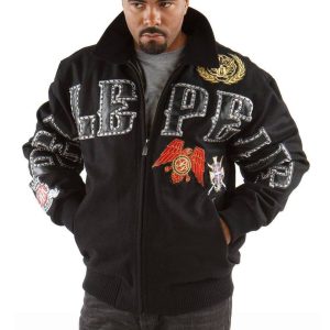 Classic Pelle Pelle Men MB Decorated Patches Black Jacket