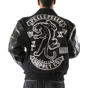 Classic Pelle Pelle Men's MB Panther Black Wool Jacket