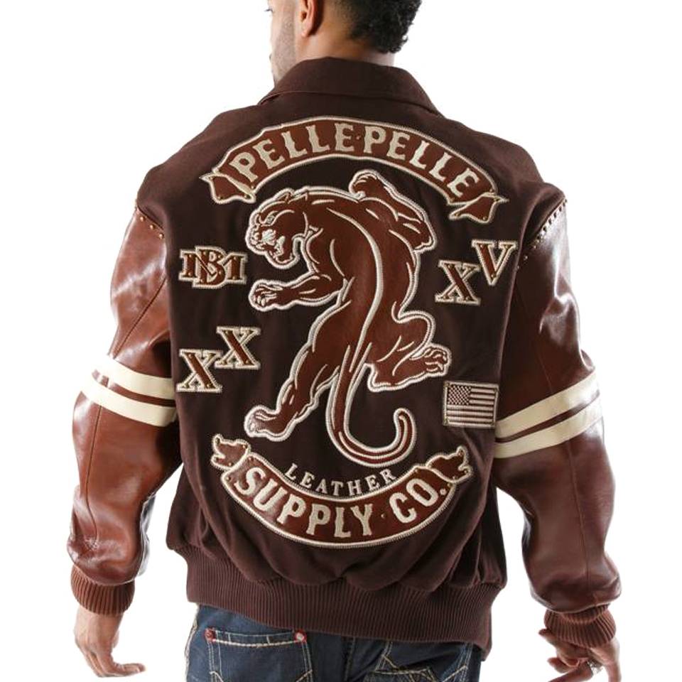Classic Pelle Pelle Men's MB Panther Brown Wool Jacket