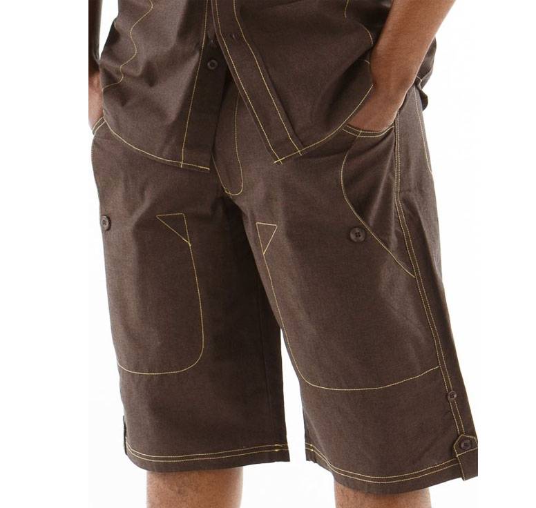 Classic Pelle Pelle Plain Brown Shorts