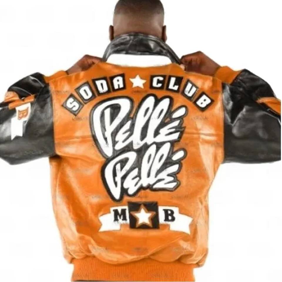 Classic Pelle Pelle Soda Club Plush Orange Leather Jacket