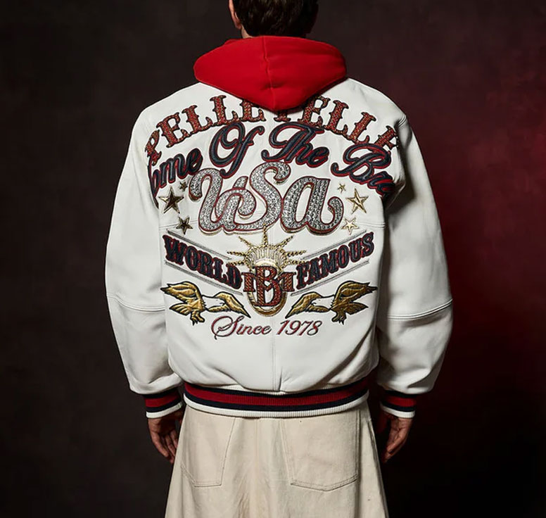Classic Pelle Pelle USA White World Famous MB High Quality Leather Jacket