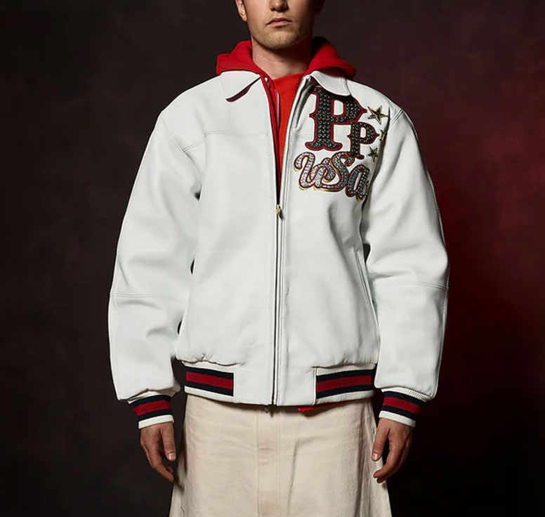 Classic Pelle Pelle USA White World Famous MB Leather Jacket