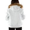 Classic Pelle Pelle White Fur Hood Leather Jacket