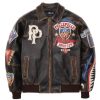 Dark Brown Pelle Pelle American Bruiser MB Distress Dark Brown Leather Jacket
