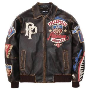 Dark Brown Pelle Pelle American Bruiser MB Distress Dark Brown Leather Jacket