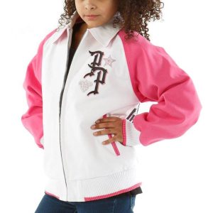 Girls Pelle Pelle Black Label MB White Jacket