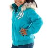 Girls Pelle Pelle Born Free 1978 Turquoise Fur Hood Jacket