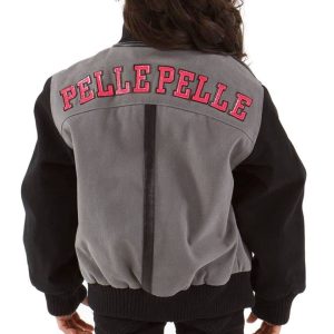 Girls Pelle Pelle Gator P Grey Varsity Wool Jacket