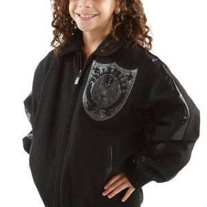 Girls Pelle Pelle Honor & Glory Brand Of Brother Black Jacket
