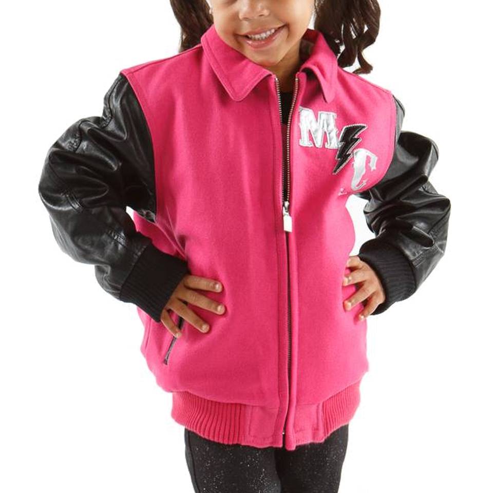 Girls Pelle Pelle MC Marc Buchanan 1978 World Domination Pink Wool Jacket