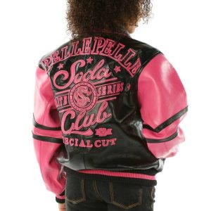 Girls Pelle Pelle Soda Club Elite Series MB Black Genuine Leather Jacket