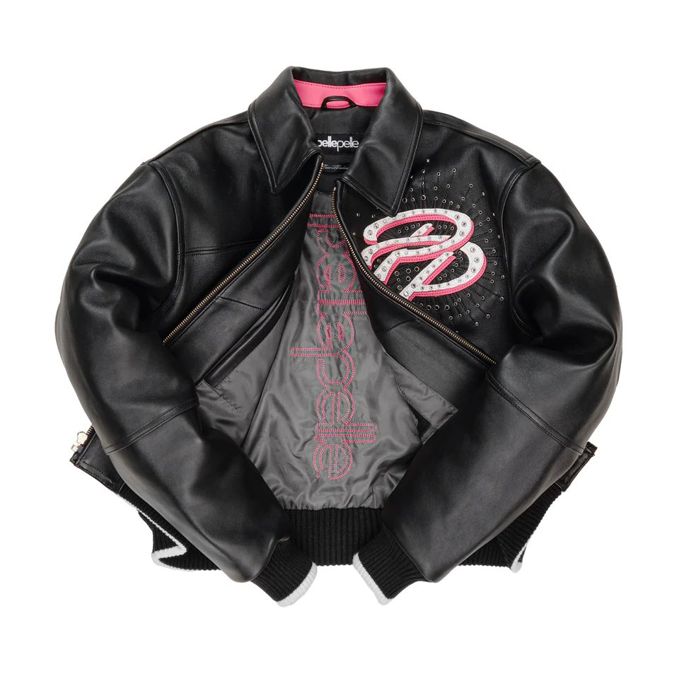 Greatest Of All Time Pelle Pelle Women Black Crop Jacket