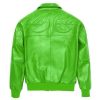 Green Pelle Pelle Classic Puff Plush Full Grain Leather Jacket