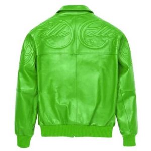 Green Pelle Pelle Classic Puff Plush Full Grain Leather Jacket