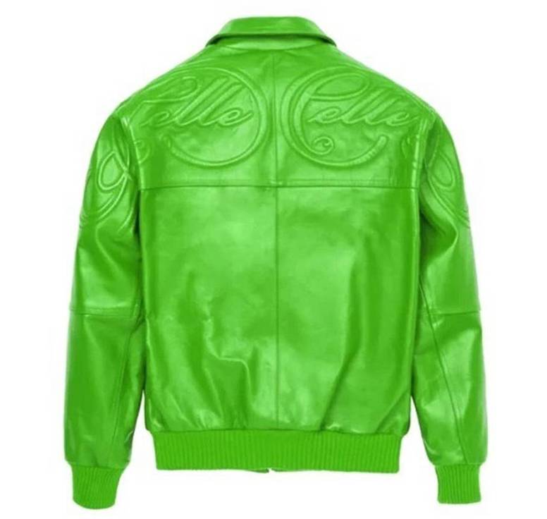 Green Pelle Pelle Classic Puff Plush Full Grain Leather Jacket