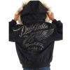 Kids Pelle Pelle Born Free 1978 Black Fur Hood Jacket