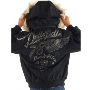 Kids Pelle Pelle Born Free 1978 Black Fur Hood Jacket