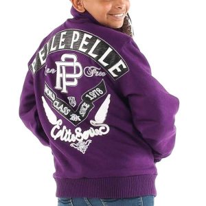 Kids Pelle Pelle Born Free Elite Series Purple Wool Jacket