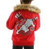 Kids Pelle Pelle Come Out 1978 MB Fur Hood Red Wool Jacket
