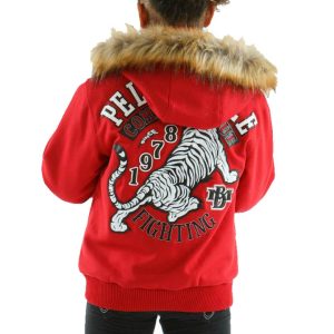 Kids Pelle Pelle Come Out 1978 MB Fur Hood Red Wool Jacket