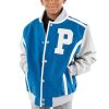 Kids Pelle Pelle Gator P Blue Varsity Jacket