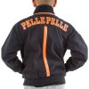 Kids Pelle Pelle Gator P Navy Blue Varsity Wool Jacket