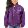 Kids Pelle Pelle Gator P Purple Varsity Jacket