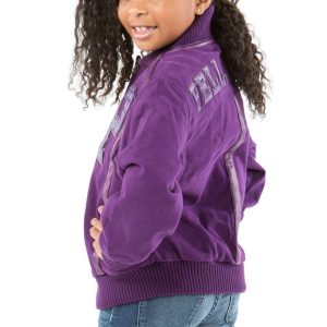 Kids Pelle Pelle Gator P Purple Varsity Wool Jacket
