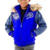 Kids Pelle Pelle Greatest Of All Time Blue Fur Hood Jacket