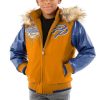Kids Pelle Pelle Greatest Of All Time Mustard Fur Hood Jacket