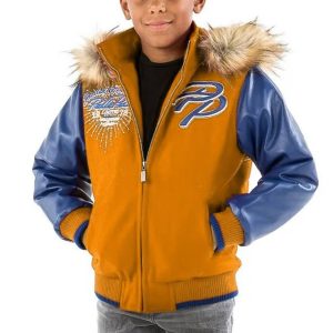 Kids Pelle Pelle Greatest Of All Time Mustard Fur Hood Jacket