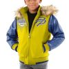 Kids Pelle Pelle Greatest Of All Time Neon Yellow Fur Hood Jacket