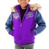 Kids Pelle Pelle Greatest Of All Time Purple Fur Hood Jacket