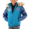 Kids Pelle Pelle Greatest Of All Time Turquoise Fur Hood Jacket