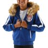 Kids Pelle Pelle Honor & Glory Blue Fur Hood Jacket