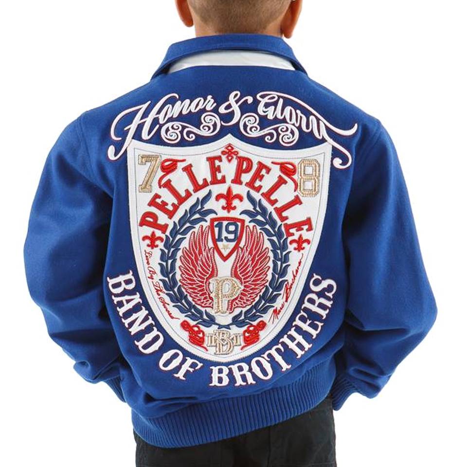 Kids Pelle Pelle Honor & Glory Brand Of Brother Blue Jacket