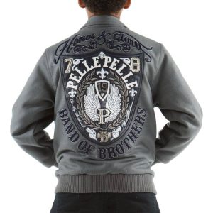 Kids Pelle Pelle Honor & Glory Brand Of Brother Grey Jacket