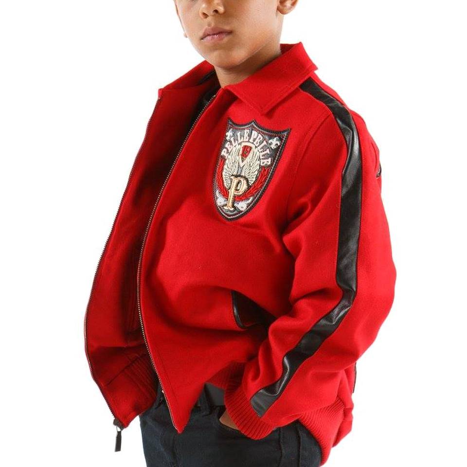 Kids Pelle Pelle Honor & Glory Brand Of Brother Red Jacket