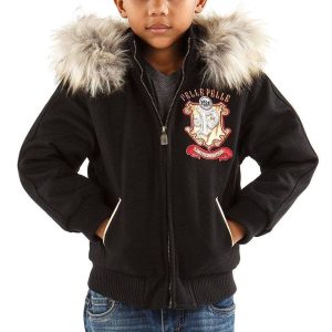 Kids Pelle Pelle Limited Edition MB 1978 Black Fur Hood Jacket