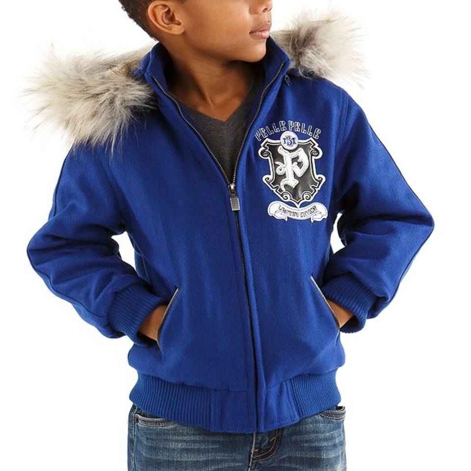 Kids Pelle Pelle Limited Edition MB 1978 Blue Fur Hood Jacket