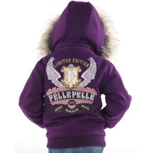 Kids Pelle Pelle Limited Edition MB 1978 Purple Fur Hood Jacket