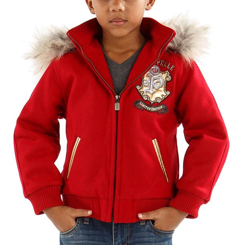 Kids Pelle Pelle Limited Edition MB 1978 Red Fur Hood Jacket