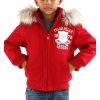 Kids Pelle Pelle MB Legend 1978 Red Fur Hood Jacket