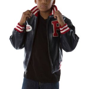 Kids Pelle Pelle Marc Buchanan Navy Blue Varsity Bomber Jacket