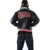 Kids Pelle Pelle Marc Buchanan Navy Blue Varsity Bomber Leather Jacket