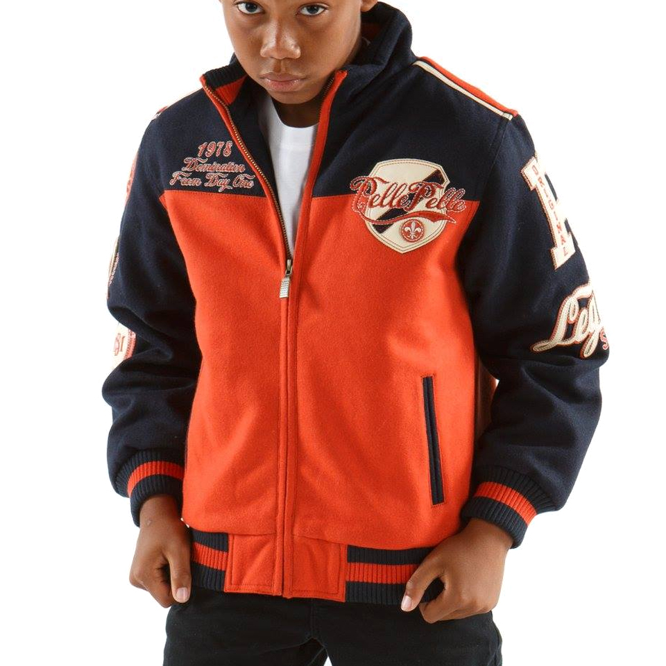 Kids Pelle Pelle Orange MB 1978 Domination Jacket