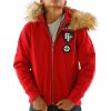 Kids Pelle Pelle Rebel Soul Nation MB 1978 Red Fur Hood Jacket