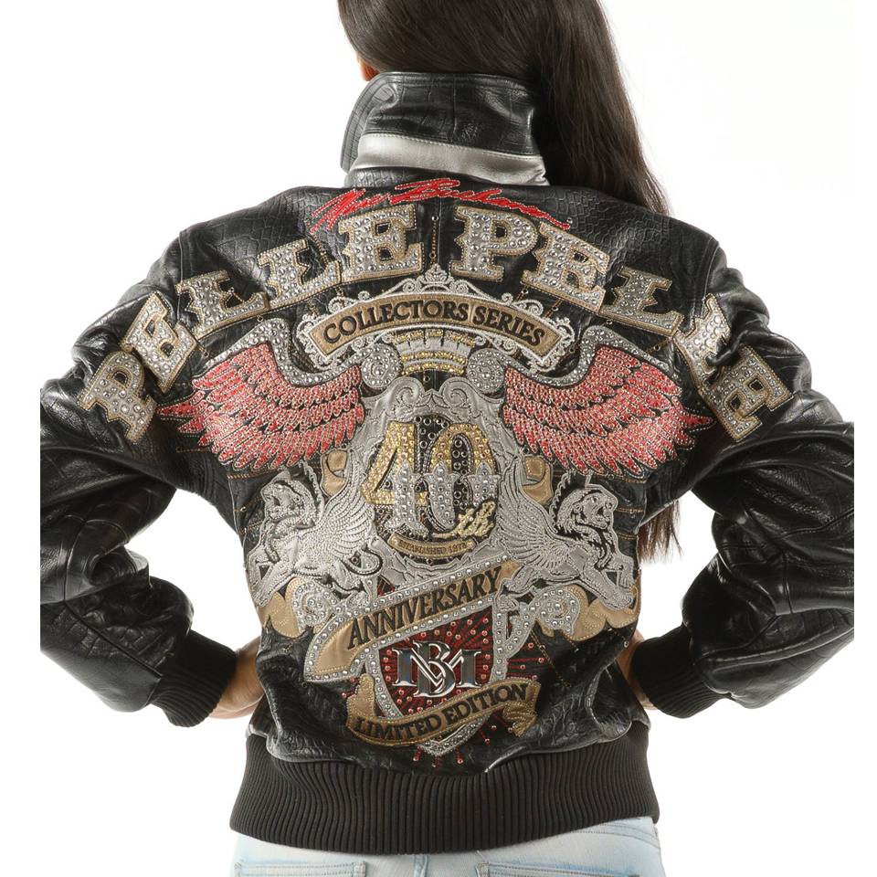Ladies Pelle Pelle 40th Anniversary Black Genuine Leather Jacket